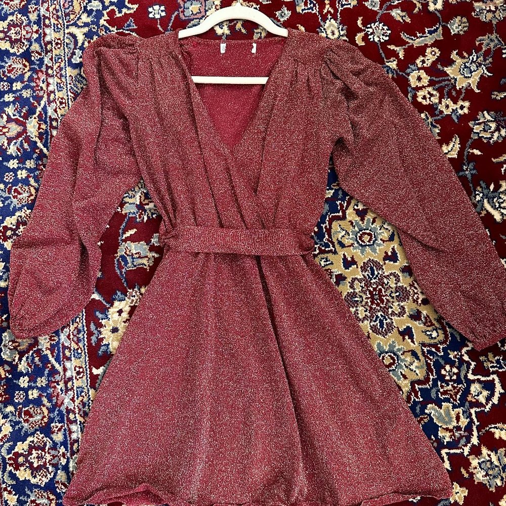 Red Glitter Holiday Dress